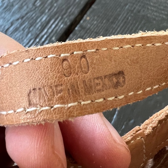 BED|STU White Nectar Distressed Leather Woven Sandals 9